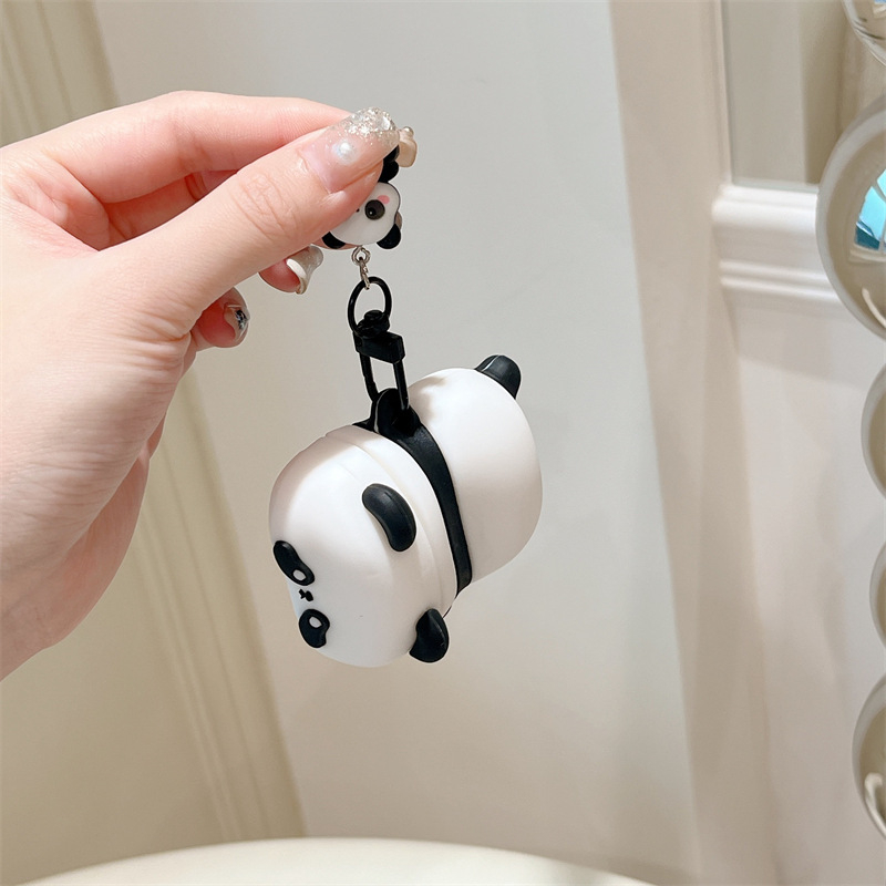 Silikonska futrola za AirPods s dizajnom Panda – injekcijsko oblikovanje, karikaturistički stil, kompatibilna s AirPods 4. generacije i AirPods Pro 2