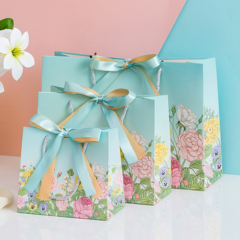 Darčeková taška s motívom ruží, vintage štýl (farebná tlač; tlač loga; pripravená na cezhraničný export)