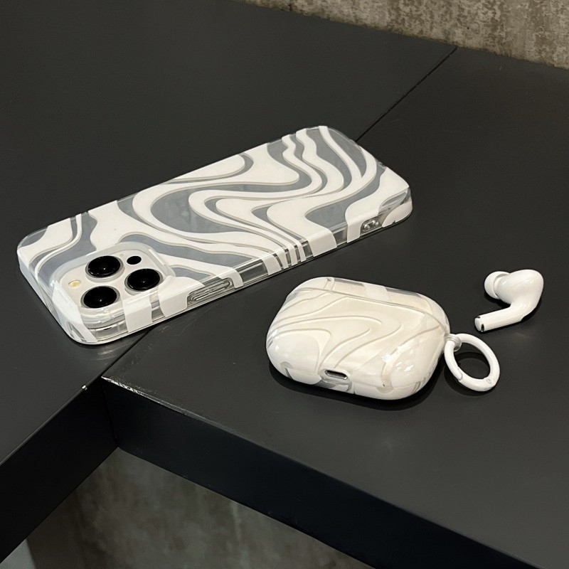 Hanfeng jednostavno silikonsko zaštitno kućište s bijelom linijom za AirPods 3. generacije i AirPods Pro 2. generacije