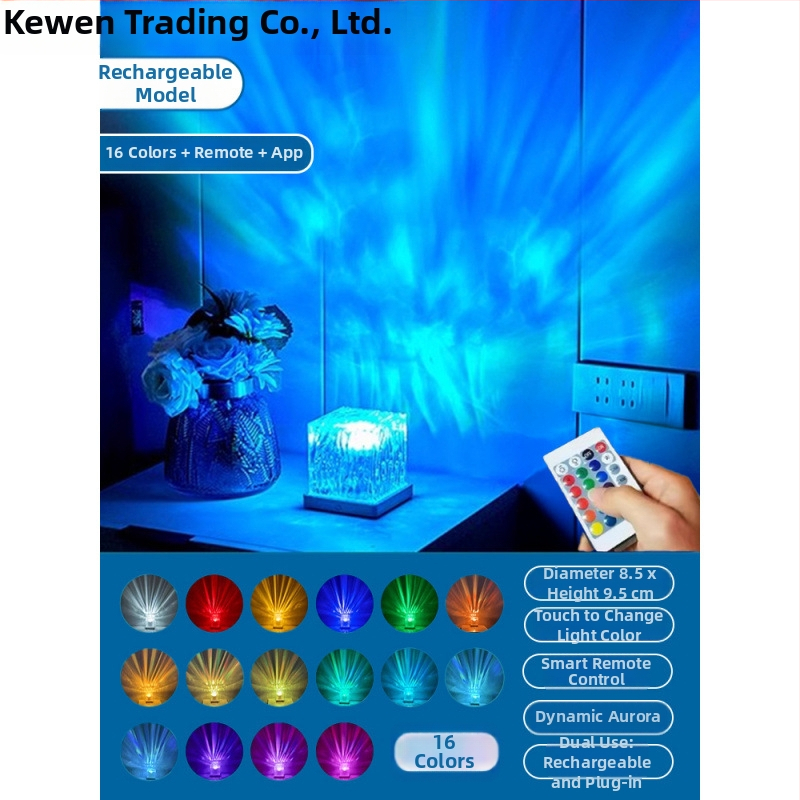 LED stojaca lampa s projektorom nočnej oblohy, efekt vodných vĺn a polárneho žiarenia, dosah až 30 m², nordický štýl