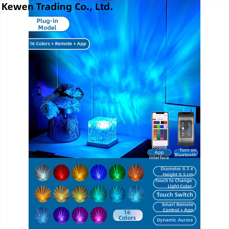 LED stojaca lampa s projektorom nočnej oblohy, efekt vodných vĺn a polárneho žiarenia, dosah až 30 m², nordický štýl