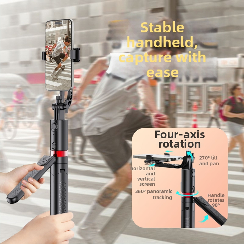 Gimbal stabilizátor pre smartfón s diaľkovým ovládaním, svetlom, Bluetooth — hliníková zliatina + ABS, podpora stabilizácie obrazu