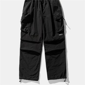 Muške outdoor funkcijske hlače u planinskom stilu, japanski retro ravne cargo hlače, visoki pojas, debeli poliester, vodootporne hlače za padobrance