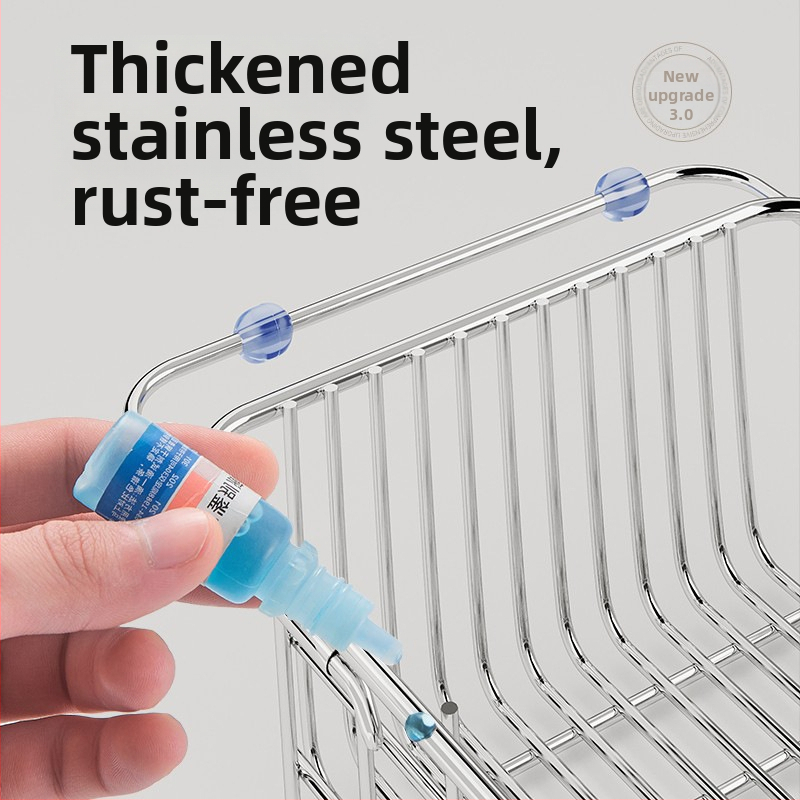 Дренажна кошница за мивка, неръждаема стомана, сгъваема, подвижна, многофункционална, без монтаж – кухненски органайзер