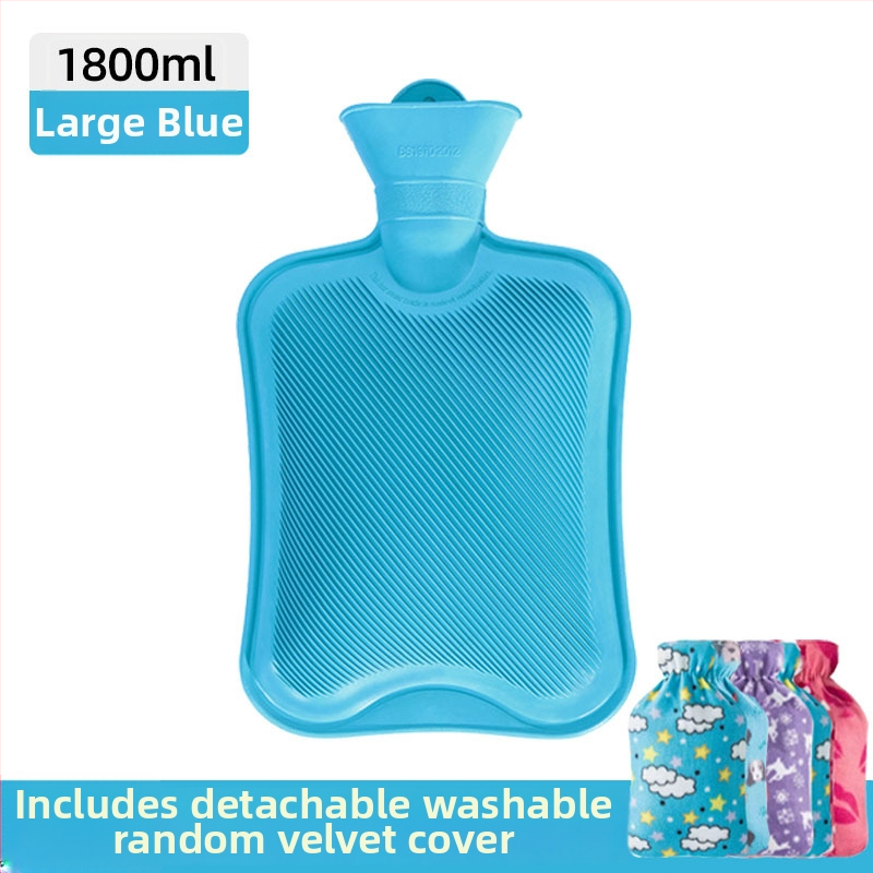 Gumená fľaša na horúcu vodu plnená vodou, hrubšia a proti úniku, určená pre ruky, brucho a nohy (hmotnosť 0.3 kg; materiál: guma; spôsob ohrevu: naplnenie vodou; príslušné časti: ruky, brucho, nohy)