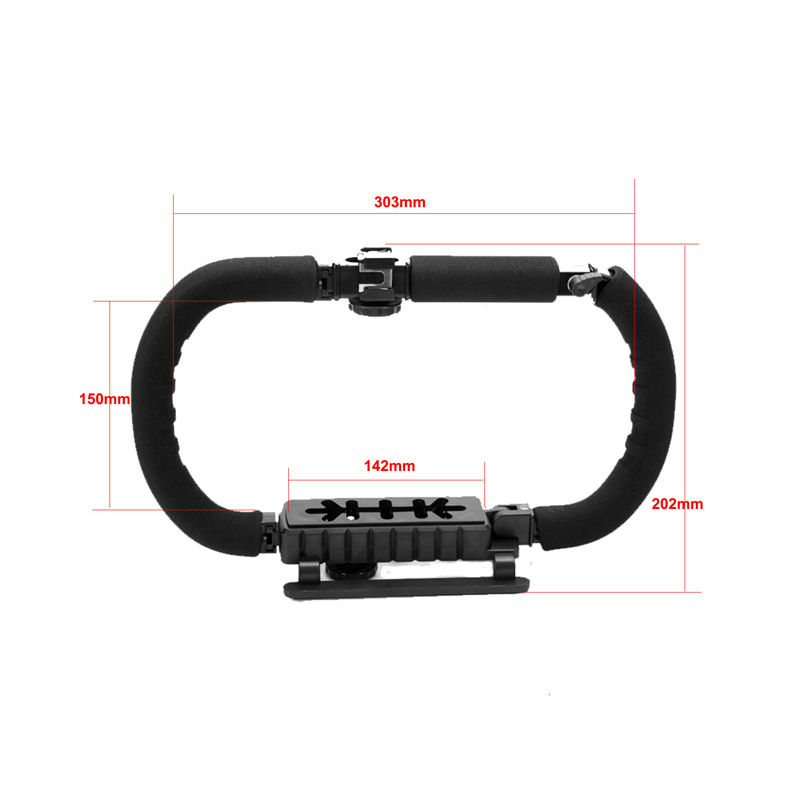Sklopivi držač kamere za mobilno emitiranje – ručni stabilizator DSLR, maksimalna nosivost 3 kg, ABS plast, težina 0,408 kg