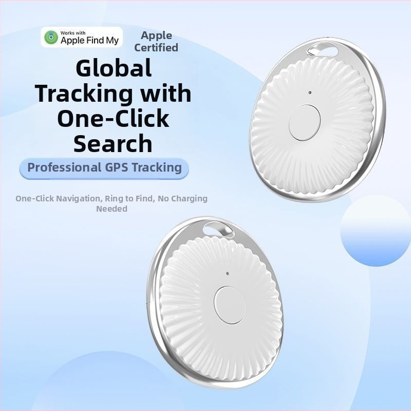 DW-B Bluetooth tracker Apple iOS-hoz, ABS anyag, 110 mAh akkumulátor, kb. 13 g tömeg, 2025-ös megjelenés