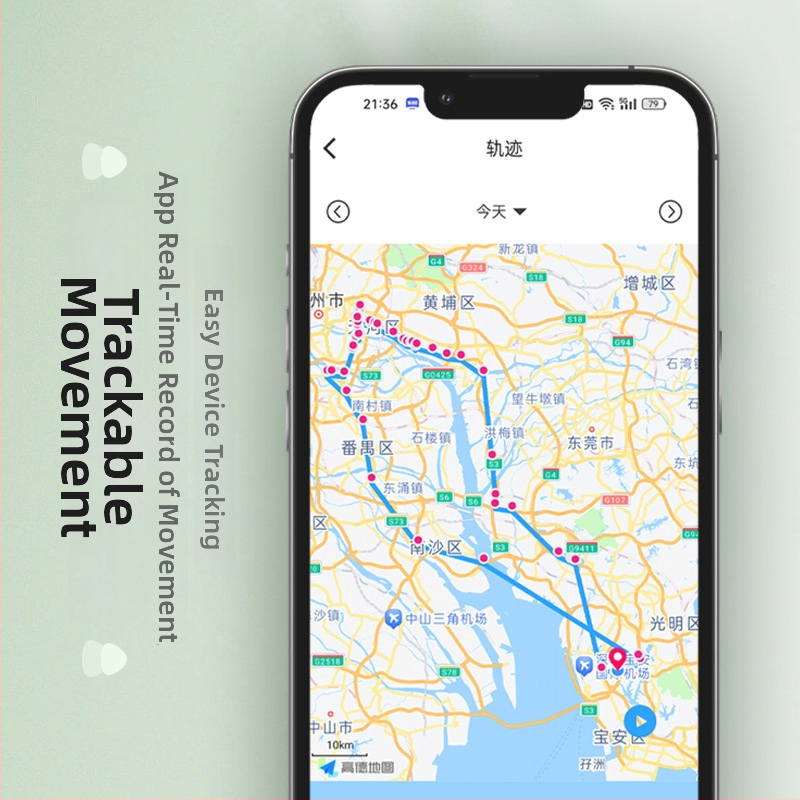 Mini pametni trackert za kućne ljubimce, ABS kućište, globalna dvostruka kompatibilnost sustava, GPS točnost 1 m, Airtag alternativa