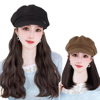 Šešir-peruka sve-u-jednom: dugačka kovrčava kosa, korejski stil, djelomično ručno tkanje, proteinsko svilo, pogodno za bojanje i trajnu