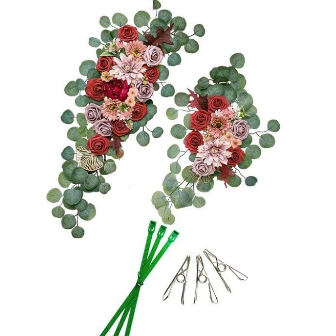 Set dvaju umjetnih cvjetova za svadbenu luk dekoraciju, materijal: ojačani Oxford platno, pakiranje: karton, prilagodba dostupna, brend Sensitivity, stil: vjenčanje