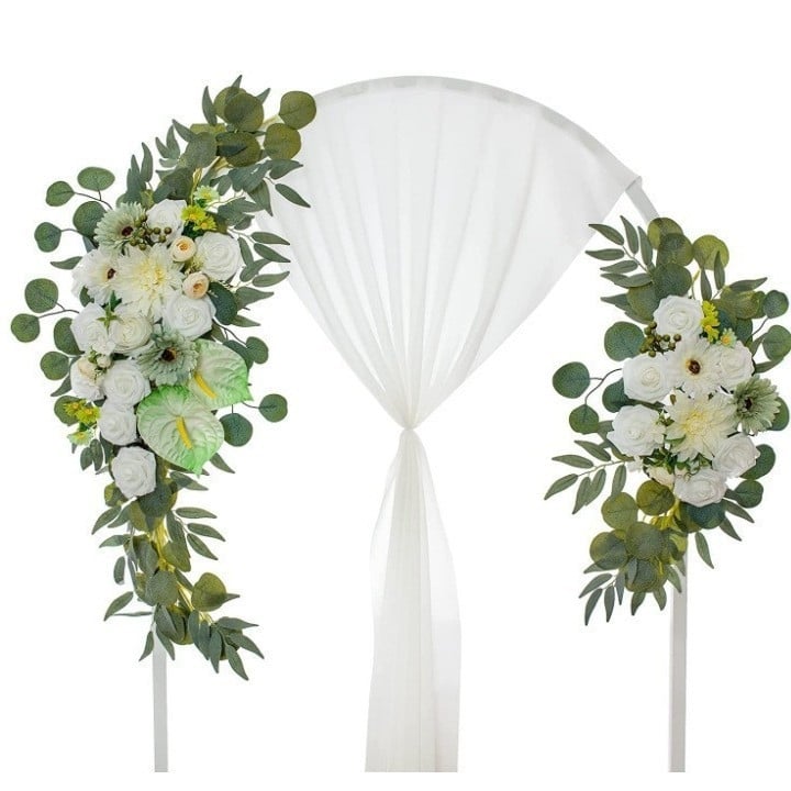 Set dvaju umjetnih cvjetova za svadbenu luk dekoraciju, materijal: ojačani Oxford platno, pakiranje: karton, prilagodba dostupna, brend Sensitivity, stil: vjenčanje