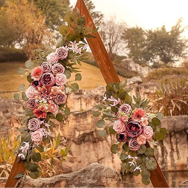 Set dvaju umjetnih cvjetova za svadbenu luk dekoraciju, materijal: ojačani Oxford platno, pakiranje: karton, prilagodba dostupna, brend Sensitivity, stil: vjenčanje