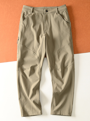 Muške softshell hlače s fleece podstavom, ravni kroj, srednji struk, kopčanje