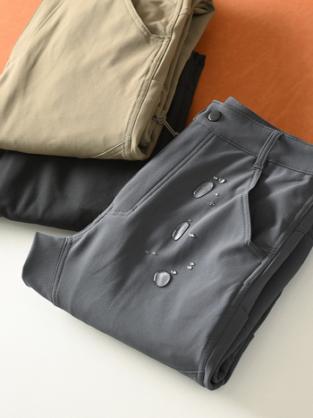 Muške softshell hlače s fleece podstavom, ravni kroj, srednji struk, kopčanje
