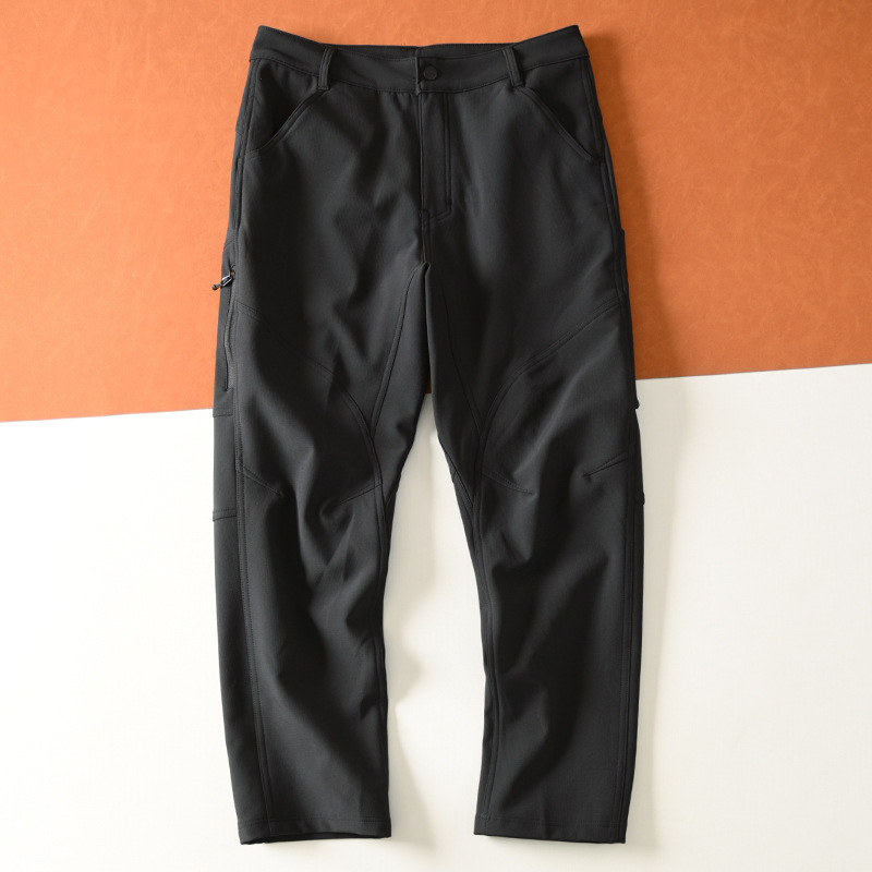 Muške softshell hlače s fleece podstavom, ravni kroj, srednji struk, kopčanje
