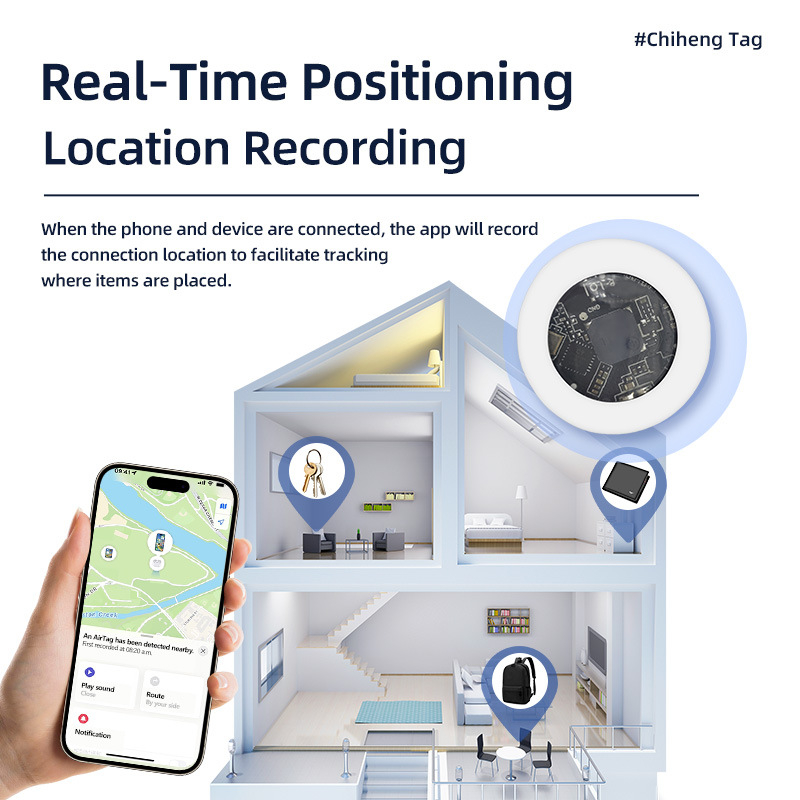 WT-06 GPS Tracker pentru Find My (iOS) – Localizator Anti-Lost pentru copii, vârstnici, animale de companie și chei; rază de 30 m, baterie 2500mAh, carcasă ABS