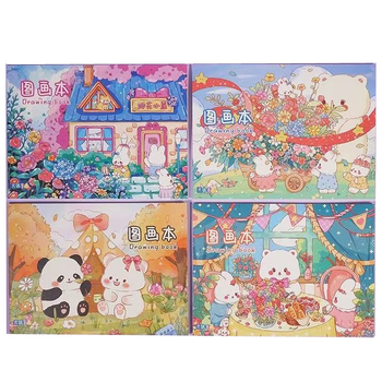 Skic-blok za crtanje, 28 stranica, papir 100 g/m², ljepilo povez, sirovina drvene pulpe, sladak japansko-korejski stil