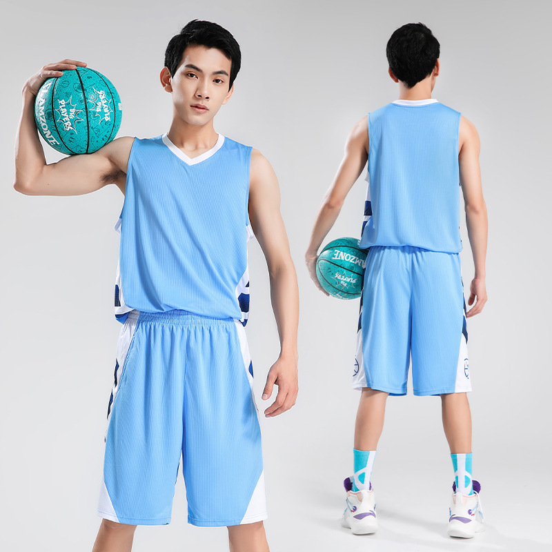 Kosárlabda mez szett, ujjatlan, kerek nyakú, uniszex, 100% poliészter, gyorsan száradó anyag