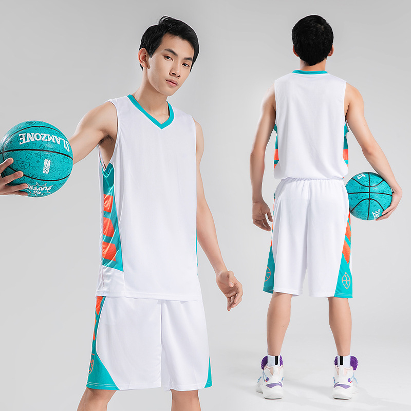 Kosárlabda mez szett, ujjatlan, kerek nyakú, uniszex, 100% poliészter, gyorsan száradó anyag