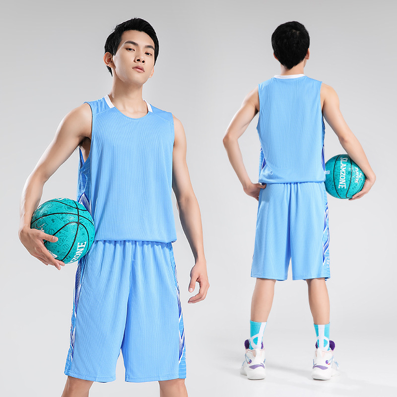 Kosárlabda mez szett, ujjatlan, kerek nyakú, uniszex, 100% poliészter, gyorsan száradó anyag