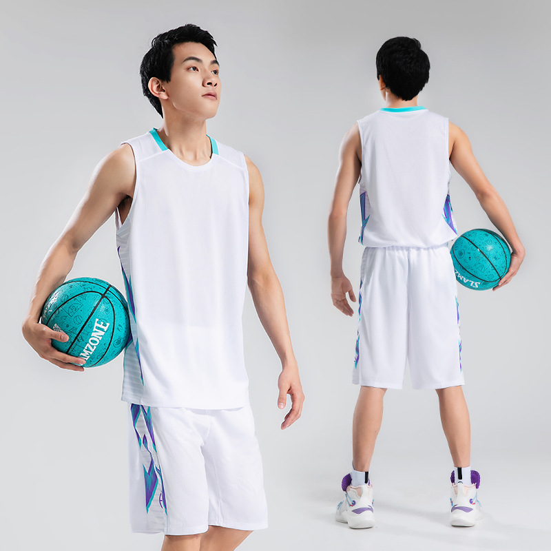 Kosárlabda mez szett, ujjatlan, kerek nyakú, uniszex, 100% poliészter, gyorsan száradó anyag