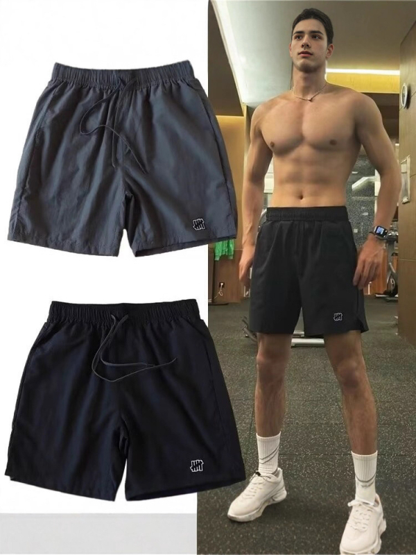 Muške sportske kratke hlače, srednji pojas, ravni kroj, vezanje na struku, 100% poliester, bez bora