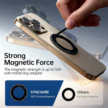 Suport pentru telefon cu inel de prindere, din metal ultra-subțire, suport de birou pliabil și rotativ, MagSafe magnetic