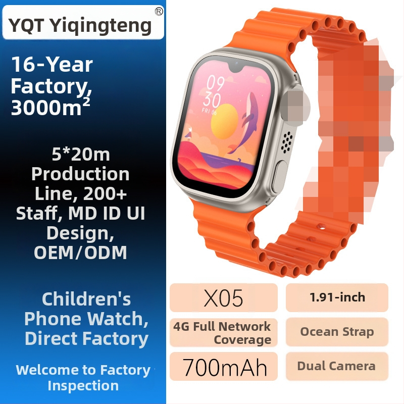 Dvoj-kamerový smartwatch so slotom SIM pre deti, 16GB pamäť, 2GB RAM, 700mAh batéria, kompatibilný s Android a iOS