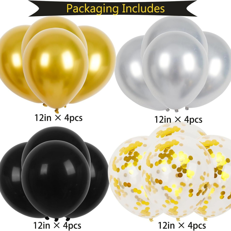 19-djelni balonski luk s rođendanskom bannerom, latex baloni i aluminijsko-folijski baloni, okrugli oblik, mogućnost tlače logotipa