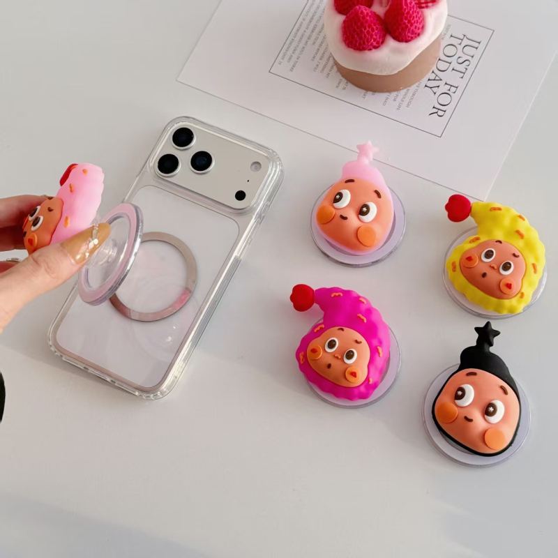 Stolni magnetski držač za telefon Star Man — crtić dizajn, mekani gel, snažno usisavanje, podloga s zračnom jastukom, PVC materijal, univerzalna kompatibilnost, prsten držač