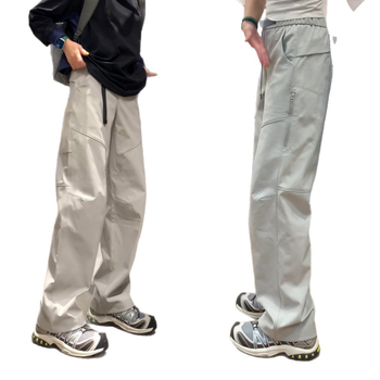 Jesenske funkcionalne ravne outdoor cargo hlače, širokog kroja, otporne na vjetar, svestrane, casual, unisex