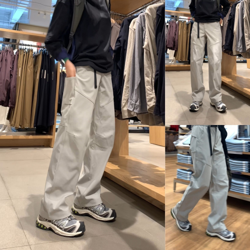 Jesenske funkcionalne ravne outdoor cargo hlače, širokog kroja, otporne na vjetar, svestrane, casual, unisex