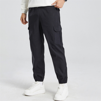 Pantaloni de lucru subțiri, cu elasticitate mare, cu mai multe buzunare, croială largă, talie medie, pentru patru sezoane