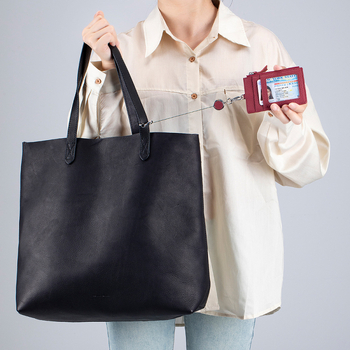 ID-kártyatartó nyakpánttal - valódi bőr, első réteg tehénbőr, japán stílus, ultra könnyű, multifunkcionális