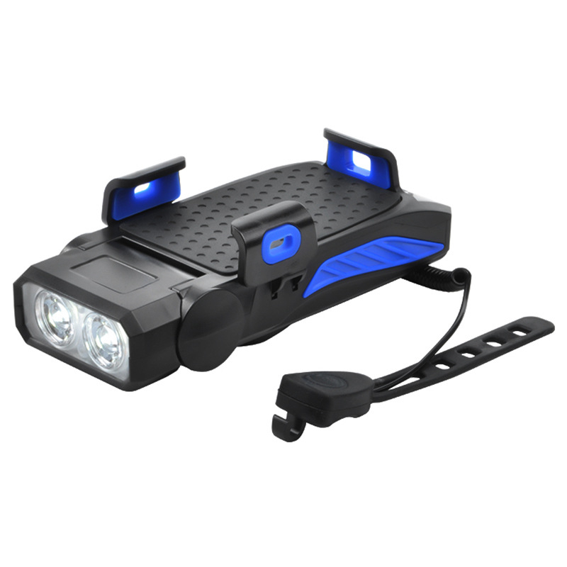 Prednje svjetlo za bicikl 4-u-1 s držačem za telefon, zvučnikom i USB bankom energije