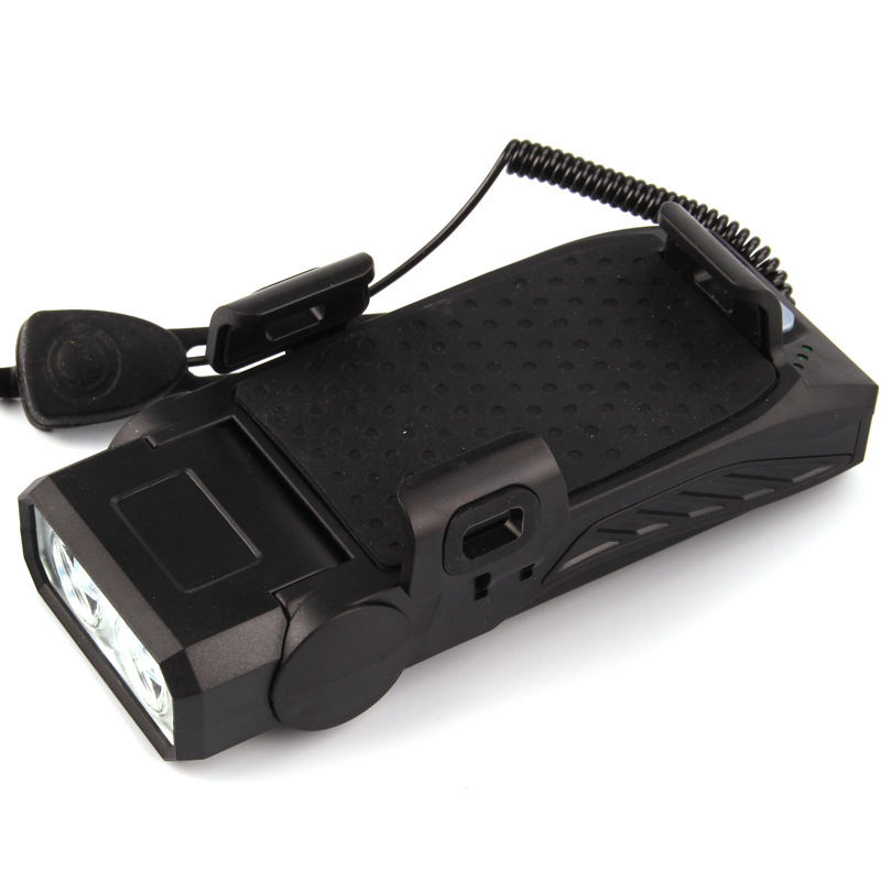 Lumină de bicicletă 4 în 1: far, suport pentru telefon, claxon și încărcător încorporat, rotație de 360°