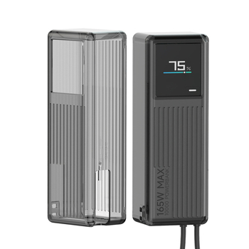 TPU ochranný obal pre Xiaomi 165W powerbank s integrovaným káblom, priehľadný dizajn, kapacita 10000mAh, proti pádom, hmotnosť 100g