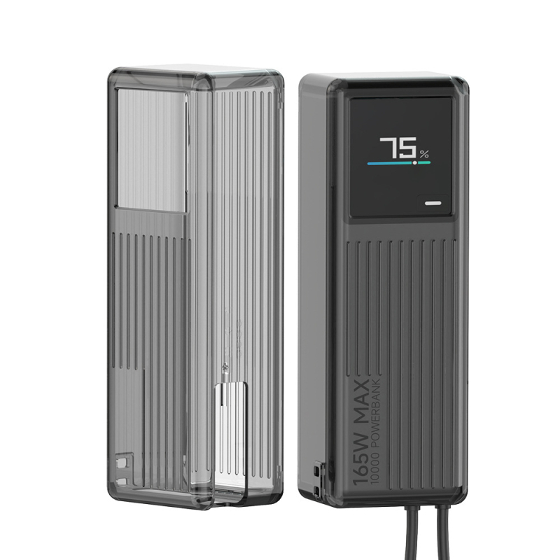 TPU ochranný obal pre Xiaomi 165W powerbank s integrovaným káblom, priehľadný dizajn, kapacita 10000mAh, proti pádom, hmotnosť 100g