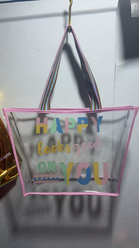 PVC laserska holografska torba za nošenje s mogućnošću prilagođenog logotipa, iris TPU ploča, plastični zatvarač