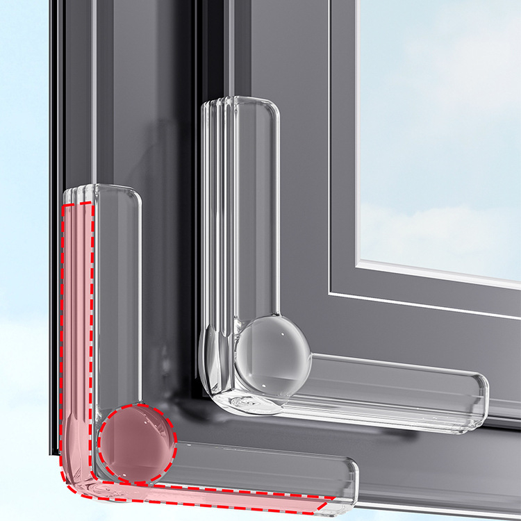 Silikonska protukolizijska podloga za prozore s toplinskim prekidom, kutni zaštitnik za stolove i kuhinjske nape, zaštita kutova unutarnjih prozora