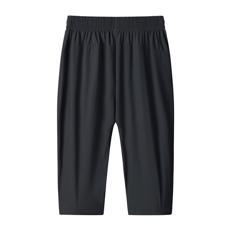 Muške Capri sportske hlače, Capri kroja, srednji pojas s remenom, zatvaranje šnonom, brzo sušeći stretch nylon-mješavina