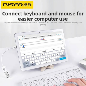 Pisen OTG адаптер кабел Type-C към USB 3.0 за Android телефони и таблети, USB 3.0 пренос на данни, PC+ABS
