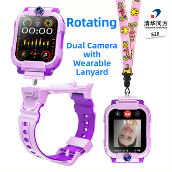 Detské inteligentné hodinky s 360° otočnými dvomi kamerami, 4G/5G konektivitou, vodotesné, 7–14 dní výdrže batérie, silikónový remienok