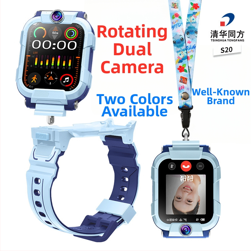Detské inteligentné hodinky s 360° otočnými dvomi kamerami, 4G/5G konektivitou, vodotesné, 7–14 dní výdrže batérie, silikónový remienok