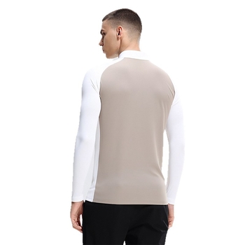 Leap tricou ciclism bărbați, mânecă lungă, fleece călduros, guler înalt, fermoar parțial, uscare rapidă