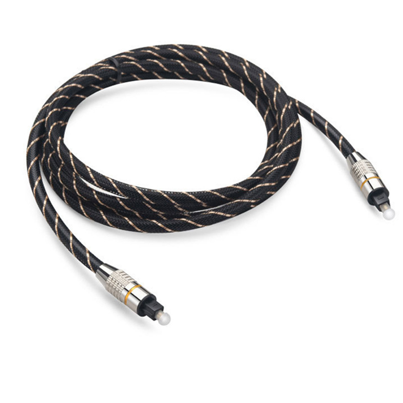 OD0.6 optički audio kabel, niklirano kućište, plastično optičko jezgro, pleteni kabel, CCC certifikat