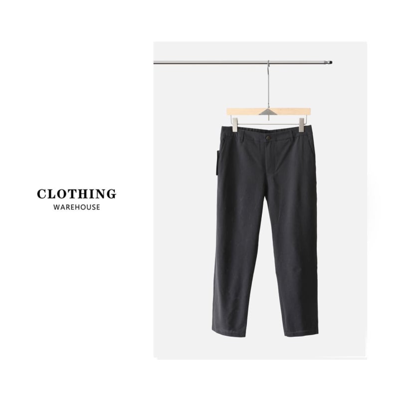 Pantaloni sport casual pentru bărbați, croială dreaptă, material elastic din amestec (50% poliester), talie medie, fermoar