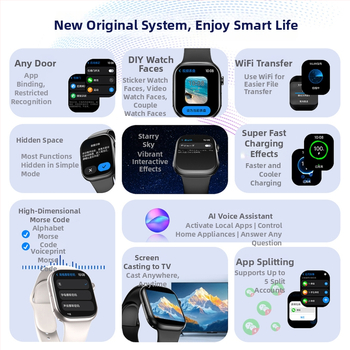 Ceas inteligent S11 cu deblocare prin amprentă, conectivitate 5G/Wi‑Fi, ecran AMOLED, baterie 1680 mAh