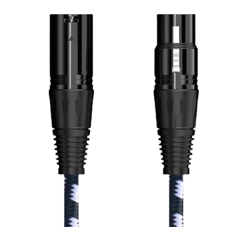 XLR audio kabel muški–ženski za mikrofon, Blue Fire Road, niklani završetak, pleteni bakreni vodič bez kisika, ROHS