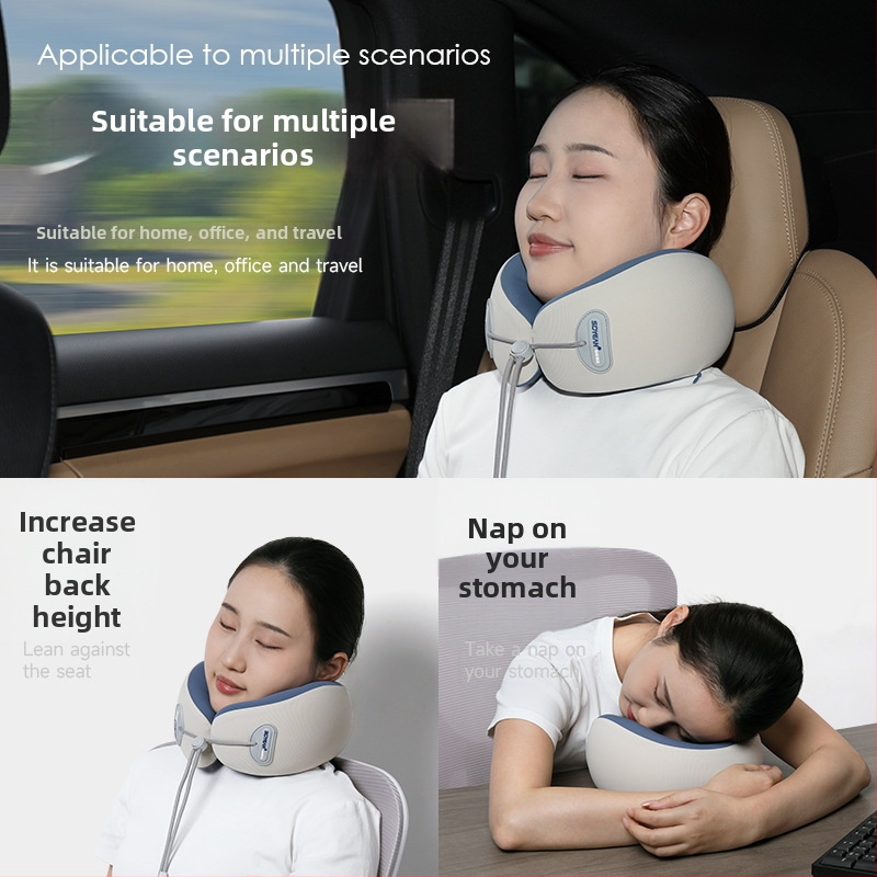 Perne de gât din spumă cu memorie, formă U, pentru călătorii, Sidyeah/styano, țesătură nylon/spandex, universal/adult, umplutură spumă cu memorie